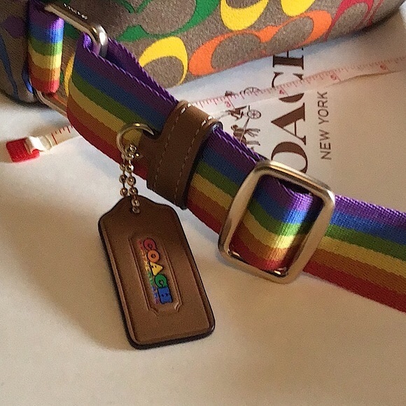 Coach 🌈Pennie Small Rainbow Signature Backpack/FREE shirt & tights w purchase - Picture 8 of 16